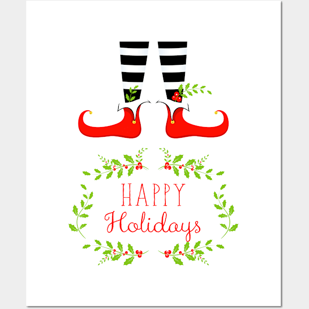 Happy Holidays Wall Art by SWON Design